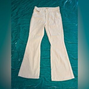 Mother The Weekender in Marzipan Chalk It Up Jeans Stretch Flare Jeans Womens 30